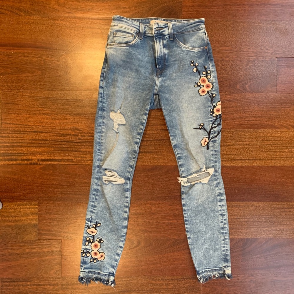 Mavi High Rise Floral Jeans